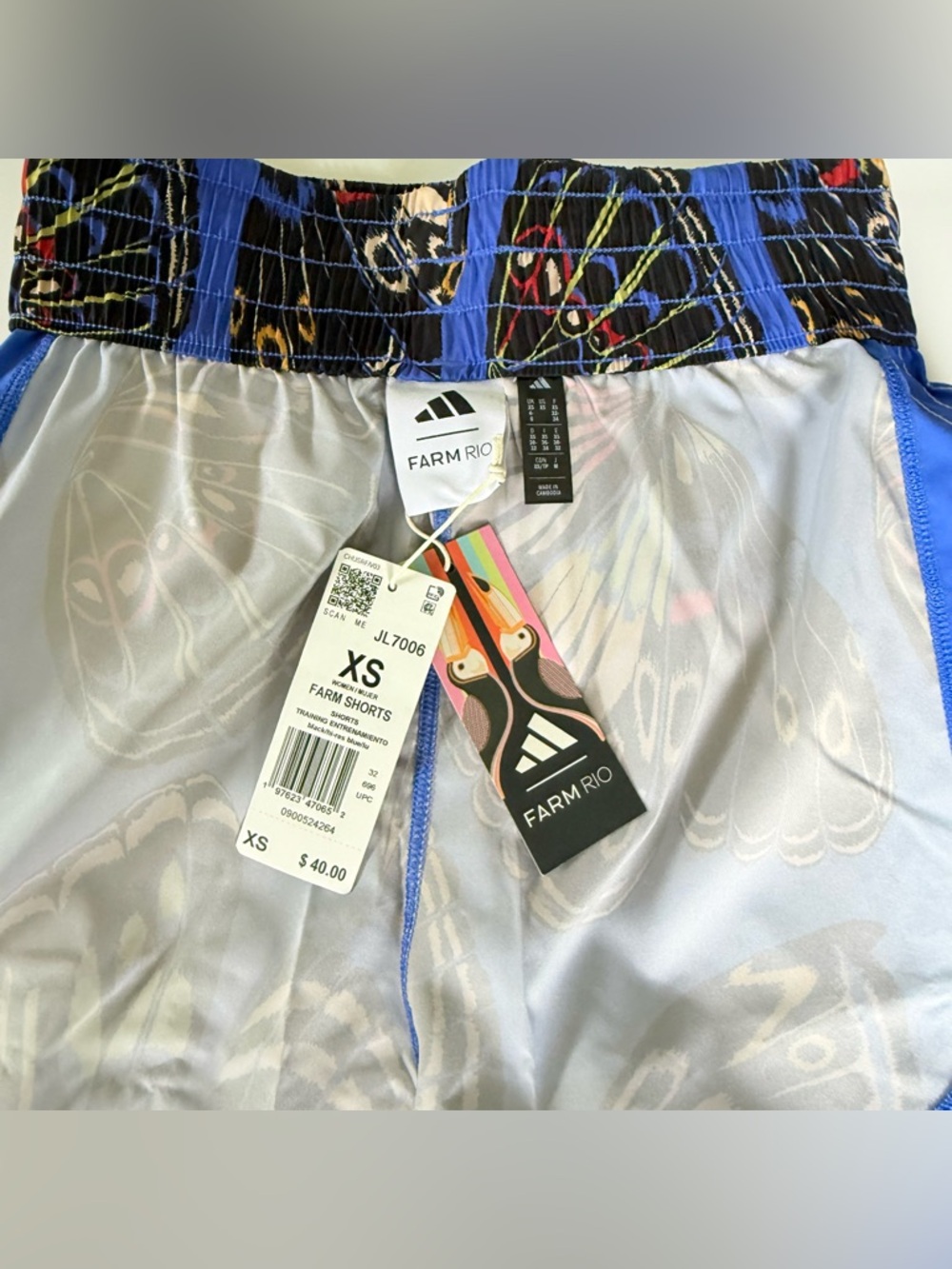 Farm Rio x adidas Butterfly Print Running Shorts NWT - Picture 7 of 10
